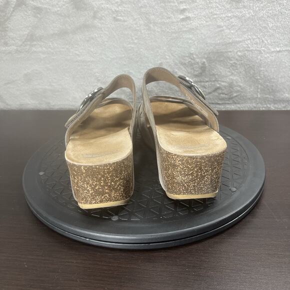 Dansko Womens Sz 10-10.5 Susie Brown Wedge Nubuck Leather Strappy Sandals - Picture 4 of 10